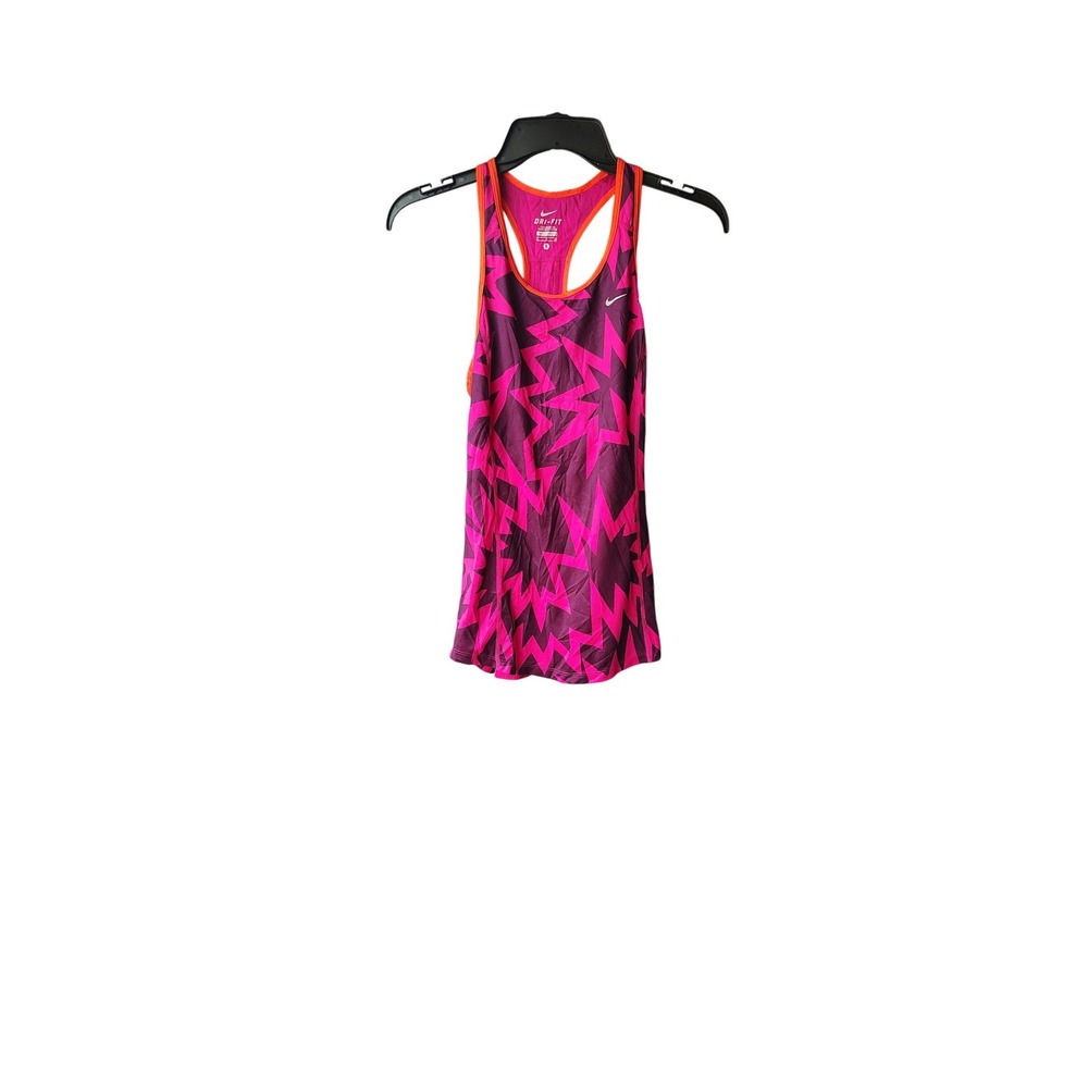 Nike Dri-FIT Womens Pink Purple Geometric Starburst Racerback Tank Top‎ Small